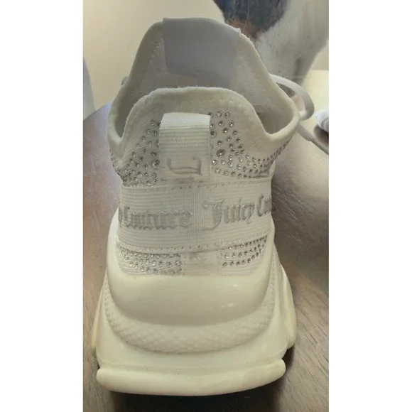 Juicy Couture Y2K White Bling Chunky  Bling Sneakers size 9 - Picture 9 of 12